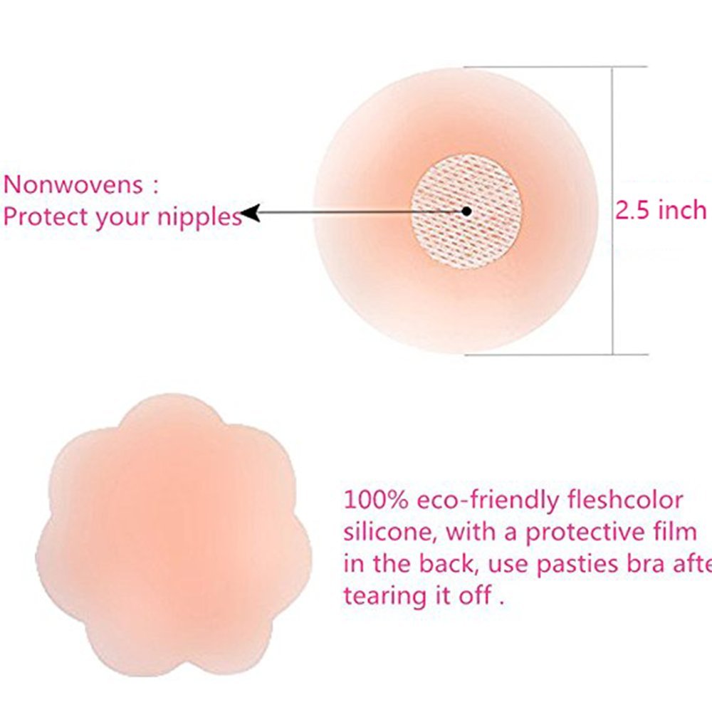URSMART Pasties Womens Reusable Silicone Nipple Covers adhesive silicone pasties (6 set color)