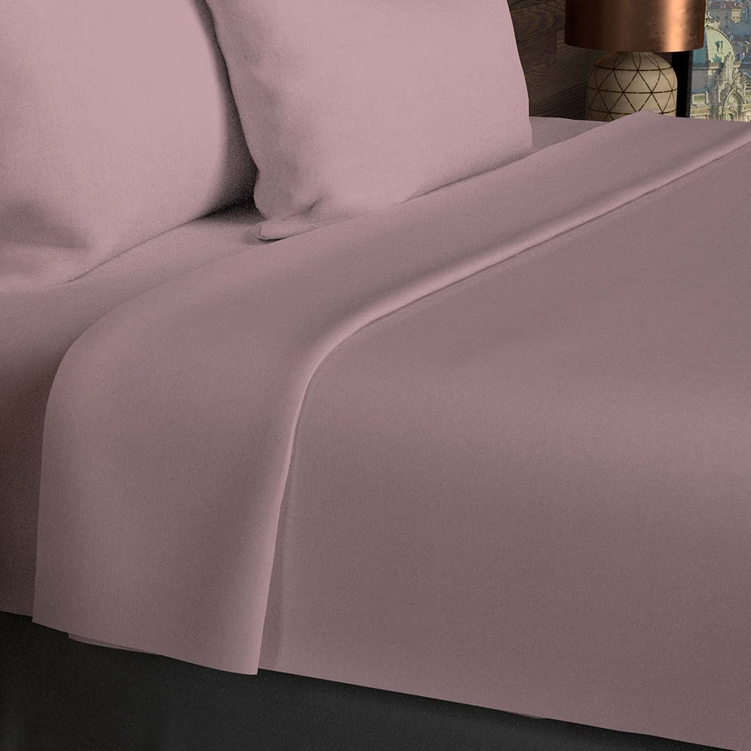Soleil d'ocre, Flat Sheet, Cotton, 57 Thread Count, Pink, 180 x 290 cm