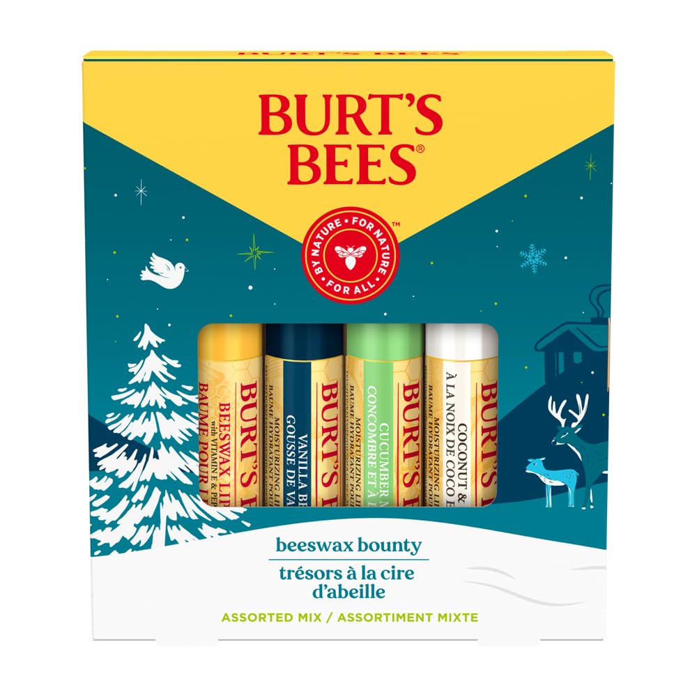 Burt's Bees Lip Balm Gift Set, Beeswax, Vanilla Bean, Cucumber Mint, Coconut & Pear, Lip Balm Multipack, 4x4.25g — image 1