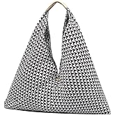 CORIOS Canvas Handbag for Women - Ethnic Style Tote Top Handle Summer Beach Large Shoulder Bag
