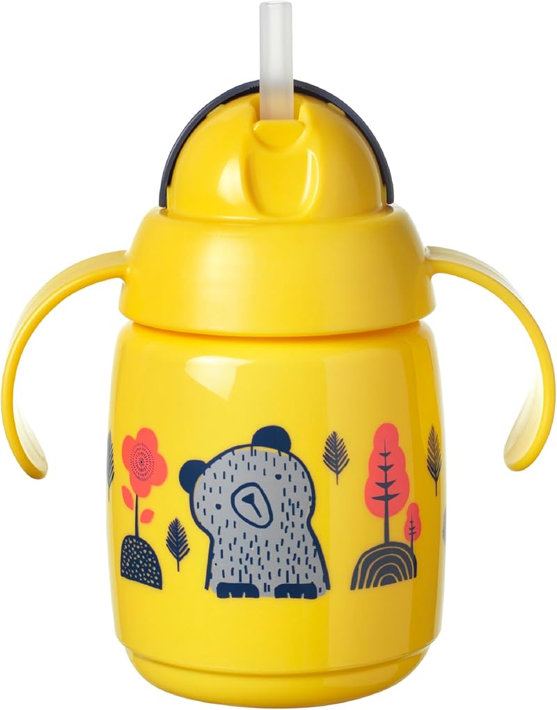 Tommee Tippee Superstar Training Straw Cup 300ml Yellow 6m+ Non-Spill