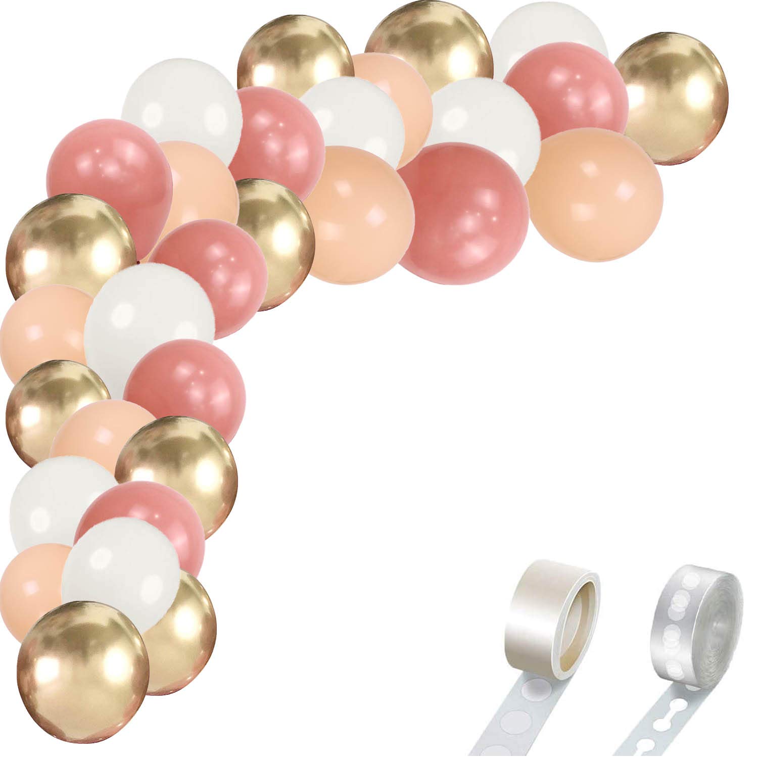 Photo 1 of 102PCS Dusty Pink Blush Gold Balloon Dusty Rose Rosewood Mauve Pink Balloon Garland for Boho Baby Shower Rustic Wedding Bridal Shower Girls Birthday Garden Themed Party Decoration