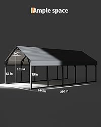 GarveeLife 12x25 FT Metal Carport