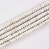 170pcs 4x2mm Natural White Turquoise Disk Rondelle Spacer Stone Semi Precious Gemstone Loose Beads for Jewelry Making 15 Inch