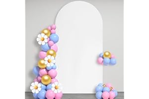 UNIGRAINFLOR 7.2 FT Arch Backdrop Cover, White Arch Cover, Spandex Fitted Wedding Arch Covers Stretchy Backdrop, Chiara Backdrop Stand Covers for Baby Shower Birthday Balloon Arch Decor White