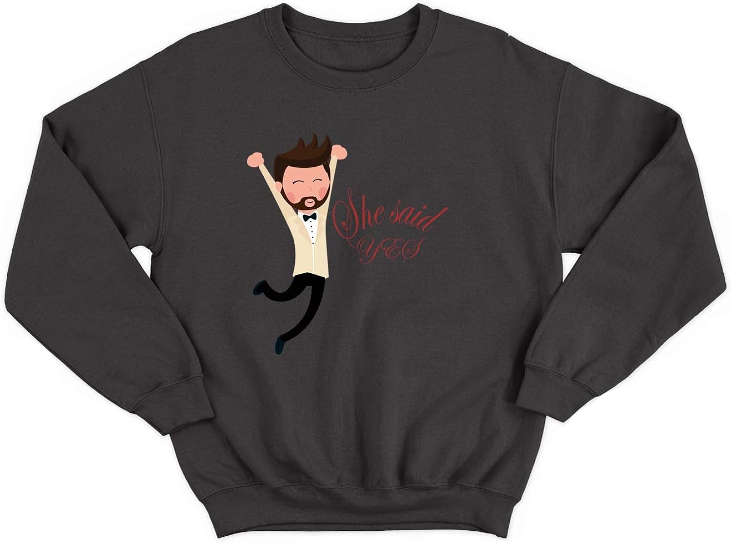 Il_794xn.2108063732_sko4 Amazon.com: She Said Yes Marriage Couple Love_003701 Ugly Christmas Sweater Crewneck Sweatshirt