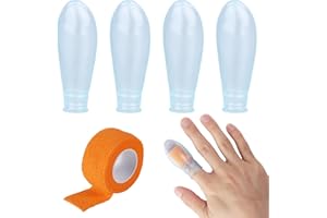 4pcs Waterproof Finger Protectors, Reusable Silicone Finger Waterproof Sleeve with Nursing Bandage for Shower Swimming Pedicu