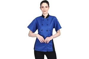 UNIFORMATES Short Sleeves side Mesh Vented Chef Coat Jacket Uniform for Women Food Service, Caterers, Bakers and Culinary Professional