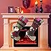 YAMUDA Xmas 3D Lively Big Christmas Stockings 18 Inches Set of 2 Long Santa Claus Decoration Snowman Design for Kids (Extra Large E)