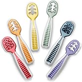 NumNum Baby Spoons Set, Baby Essentials Pre-Spoon GOOtensils for 6+ Months, First Stage Self-Feeding Spoons for Baby Led Wean