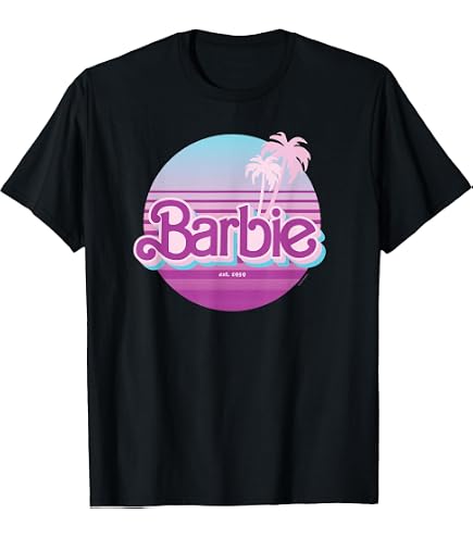 Amazon.com: Barbie Logo Pastel 80s Shapes T-Shirt : Clothing