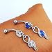 Oasis Plus Heart Blue Crystal Navel Ring Dangle Belly Button Rings Hoop Body Glitter Piercing Jewelry