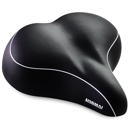 Lingmai Comfortable Bike Seat Men Women Oversize Bicycle Saddle Soft Cushion Improves Comfort Mountain Bike Road Bicycle Hibrid Stationary Exercise Bike Amazon In Sports Fitness Outdoors