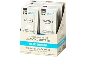 Barney Butter Almond Butter Bare Smooth Snack Pack, 0.6 Ounce (Pack of 24)