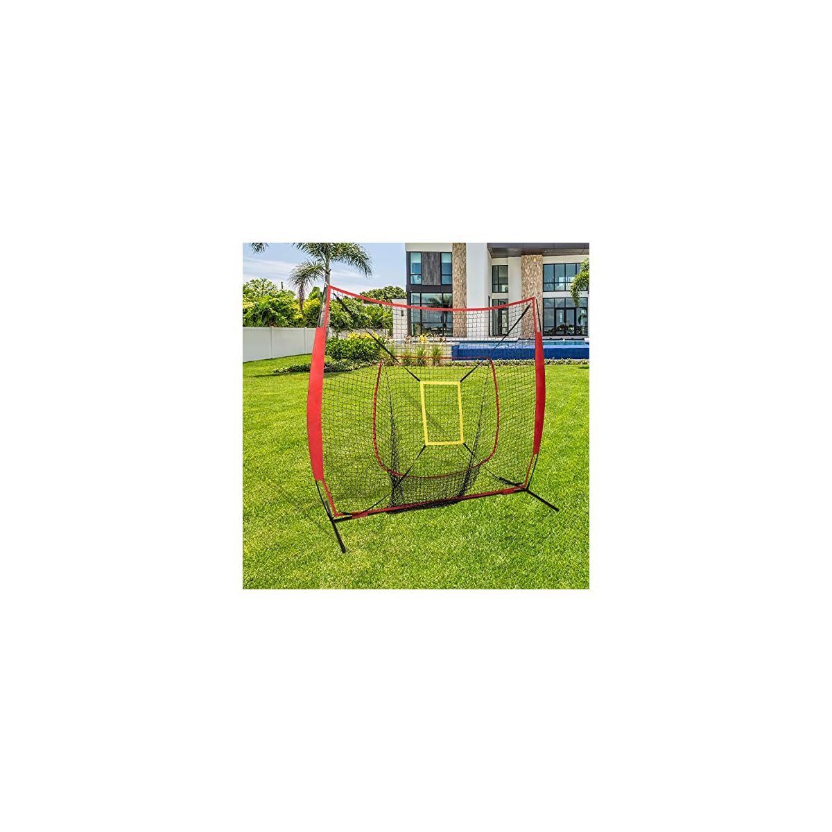 Kinsuite 7 x 7 Baseball and Softball Practice Net for Hitting Batting