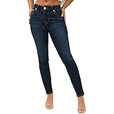 True Religion Women’s Jennie Mid Rise Curvy Fit Skinny Ankle Jean – Skinny Jeans for Women, Comfortable & Trendy