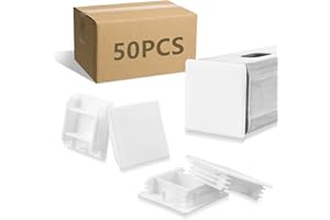 AOIGU 1-5/8" x 1-5/8" 50PCS Safety Strut Channel End Caps,White Square PVC Plastic Cap for Protecting Unistrut Channel,Protection Cover for Metal Tubing