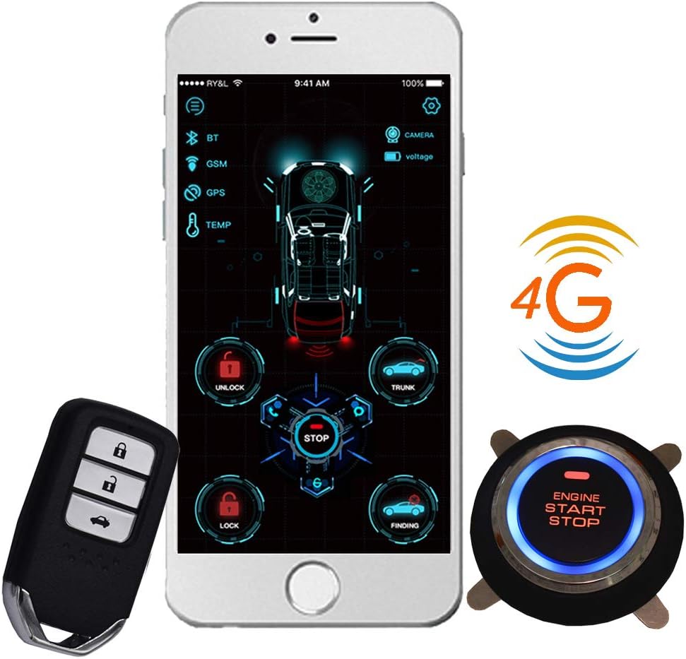 WISARBOR 4g GPS GSM Smart Pke Keyless Entry Remote Starter Engine Start Stop car Alarms
