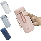 9oz Water Bottle Small Double Wall Insulated Mug,304 Stainless Steel for Hot&Cold Drinks,Leak Proof Water Bottle Vacuum Insulation with Carry Handle Pink