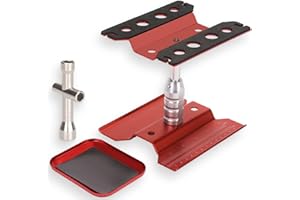 Fineonly RC Car Repair Work Stand - Red Aluminum - 360 Rotation - 1/8, 1/10 Scale Compatible