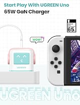 UGREEN Uno 65W USB C GaN Charger 3-Port Nexode Plug Type C Power Adapter Blue view 4