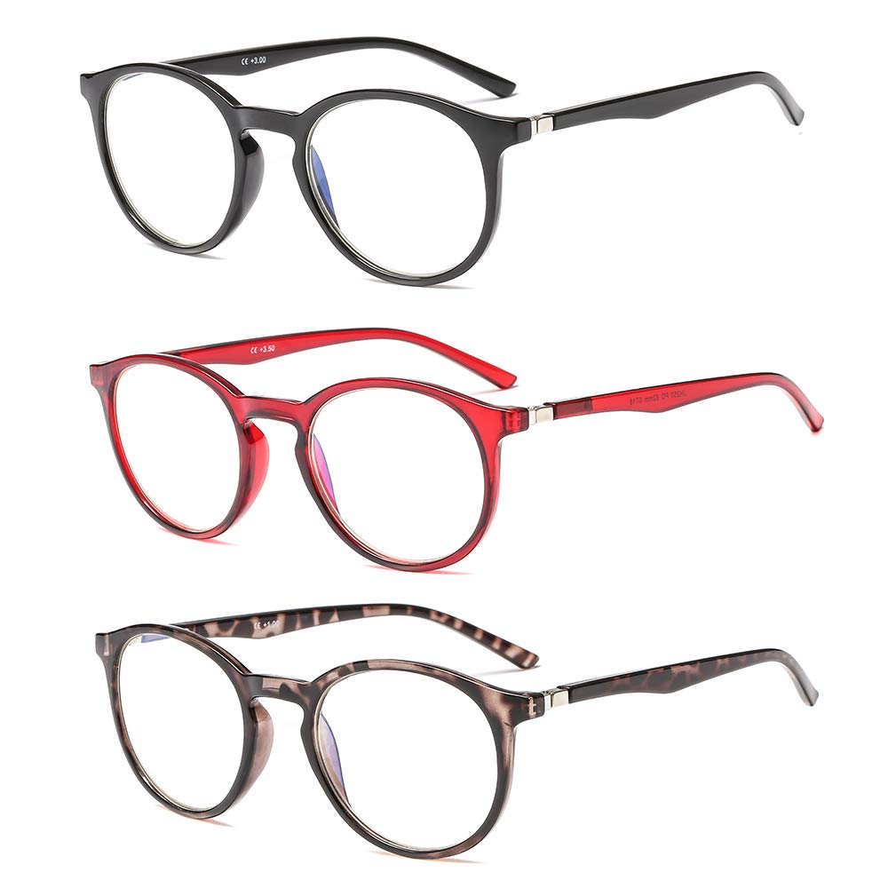 Suertree Anti-Blue Computer Reading Glasses, Blue Light Blocking Glasses Anti Eyestrain Glasses Gaming Eyewear Vision Care Anti Glare Reader for PC Laptop Gamer JH250