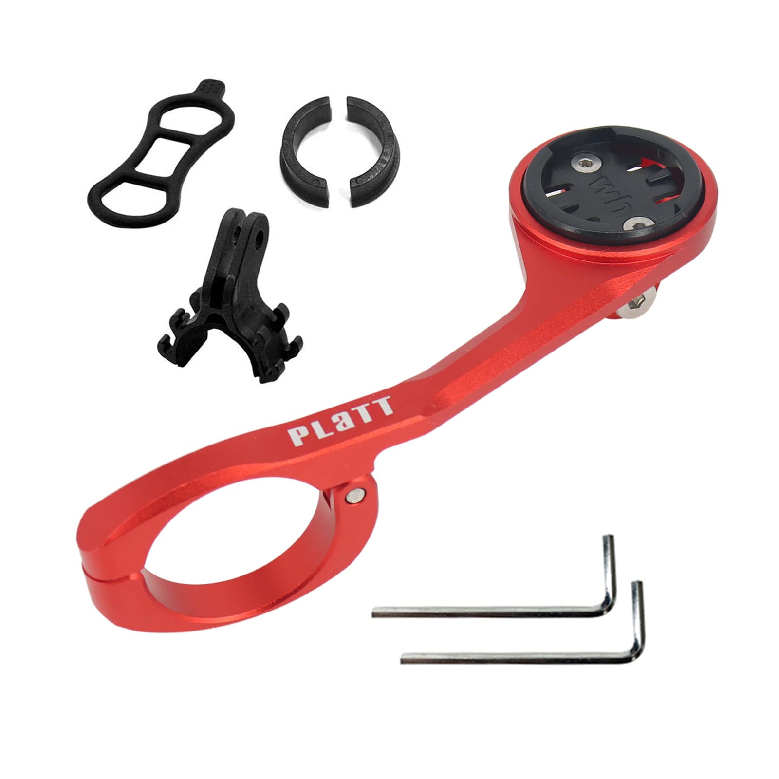 PLATT Bike Computer Mount for Wahoo Elemnt,Aluminum Alloy Bicycle Wahoo Elemnt Mount Compatible with 31.8mm 25.4mm Handlebar(Red)