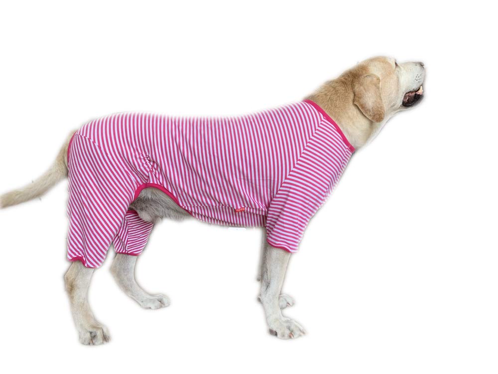 BT Bear Large Dog Clothes,Protect Joints Anti-hair Four-legged Elasticity Pet Pajamas Dog Jumpsuit For Labrador Golden Retriever Samoyed (7: Back length-55cm, Pink)