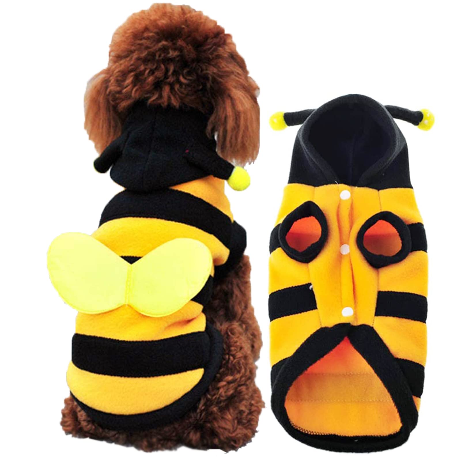 Small Dog Cat Bumble Bee Outfits Halloween Costume Jumpsuit Fancy Dress Pet Clothes Yellow