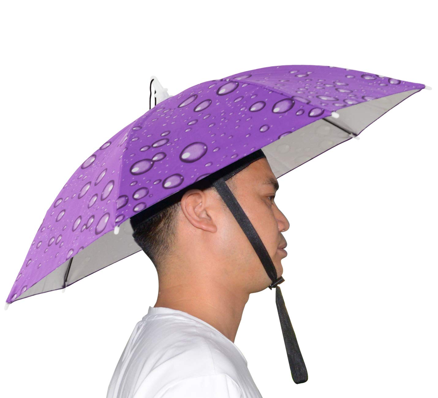 NEW-Vi Umbrella Hat, 25 inch Hands Free Umbrella Cap for Adults and Kids, Fishing Golf Gardening Sunshade Outdoor Headwear