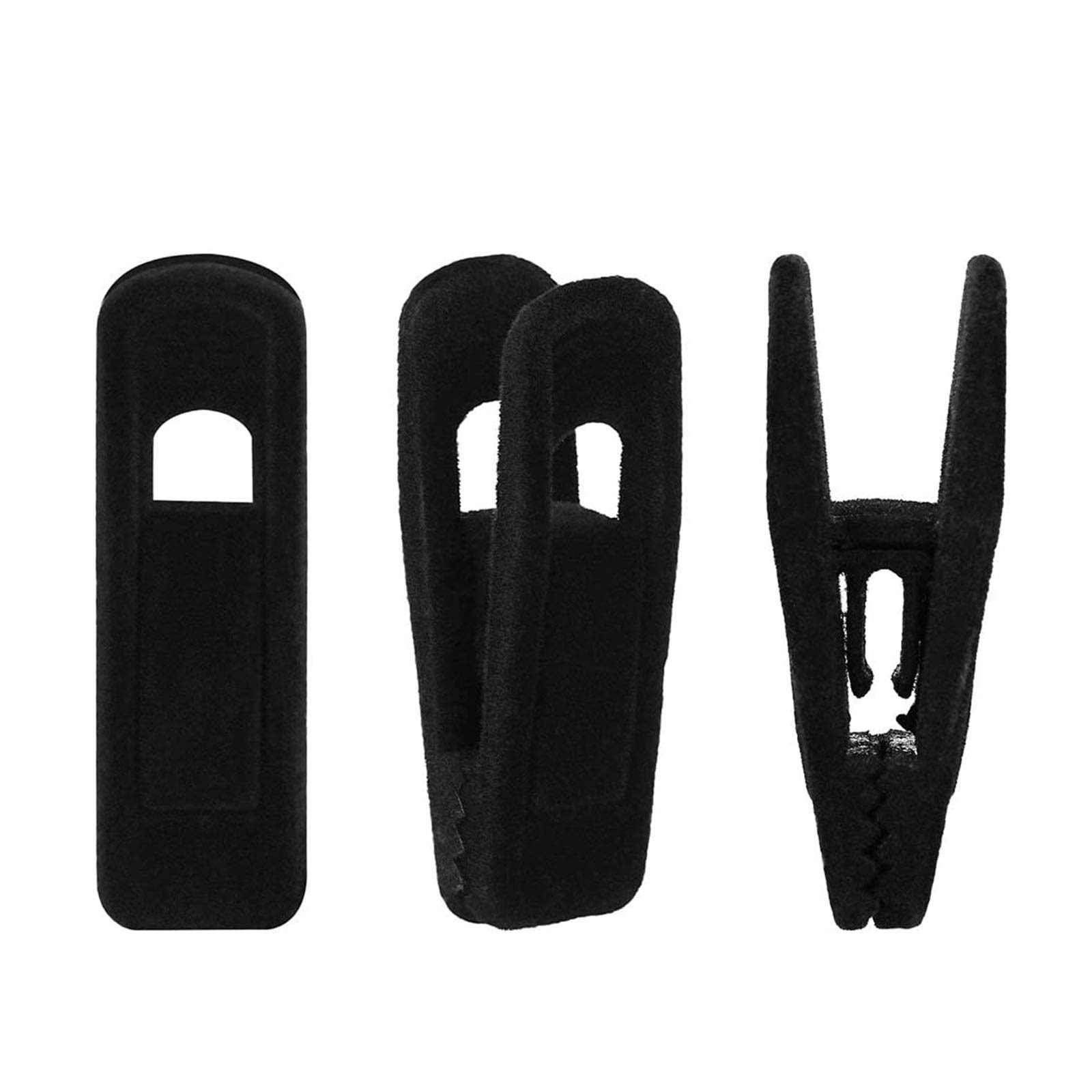 AidShunN Velvet Hangers Clips Set Clothes Pins Strong Finger Grip Flocked Slim-line Lines Pants Hangers(20 PCS,Black)
