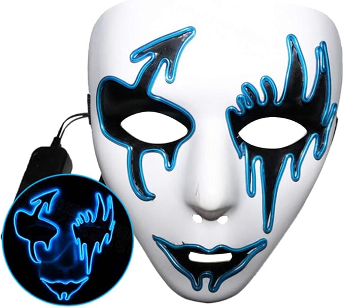 QCUTEP Halloween Light Up Mask, LED Scary Masks Halloween