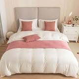 DSAoTeng Jacquard Bed Runner & Cushion Cover Set, Pink, 45x240cm view 3