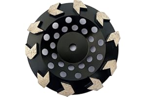 XINGXIN 7 inch Diamond Grinding Cup Wheel Grit 30/35 Arrow Diamond Segment for Concrete Epoxy Glue Mastic Paint and Coating Removal 5/8-11 Thread