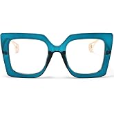 AIEYEZO Oversized Blue Light Glasses for Women, Anti Fatigue Prevent Headache Computer Eyeglasses