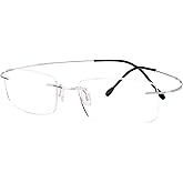 Agstum Titanium Rimless Flexible Frame Hingeless Optical Eyeglasses Clear Lens