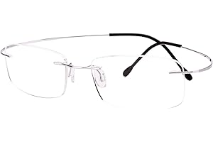 Agstum Titanium Rimless Flexible Frame Hingeless Optical Eyeglasses Clear Lens