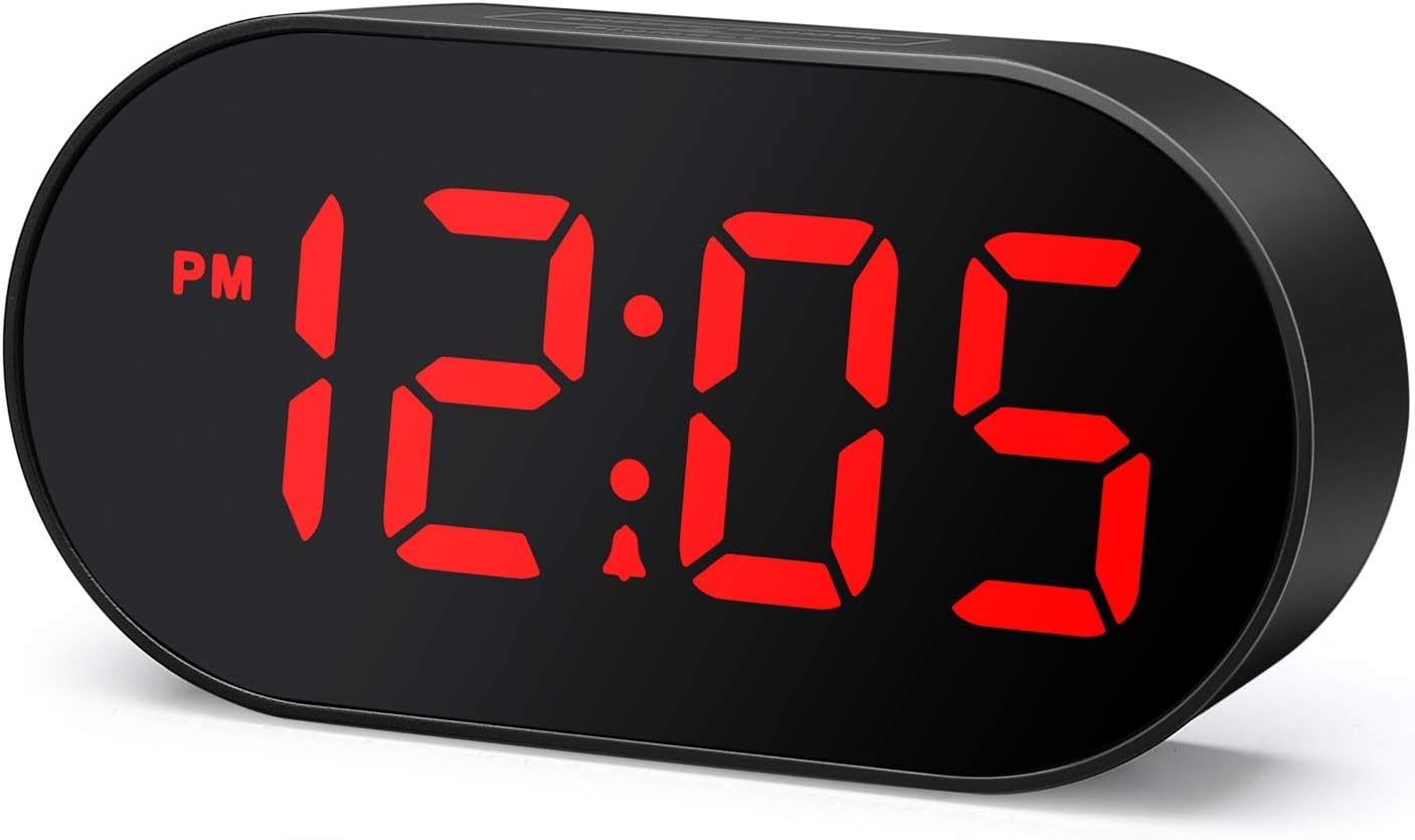 Plumeet LED Alarm Clocks Digital Clock with Dimmer and