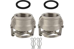 SAFBY 2PCS Cam and Groove Fitting, Aluminum, Type DC, 2" Dust Cap, with 2PCS Camlock Gasket Fitting (2")