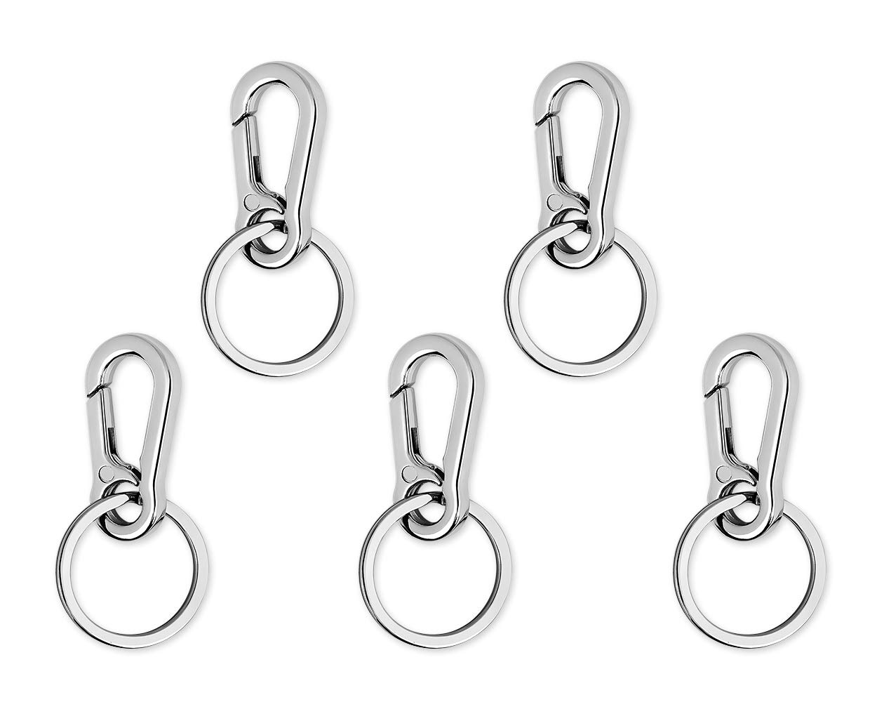 SCSpecial Carabiner Clip Keyring Stainless Steel Keychain with Snap Hook Quick Release Key Rings