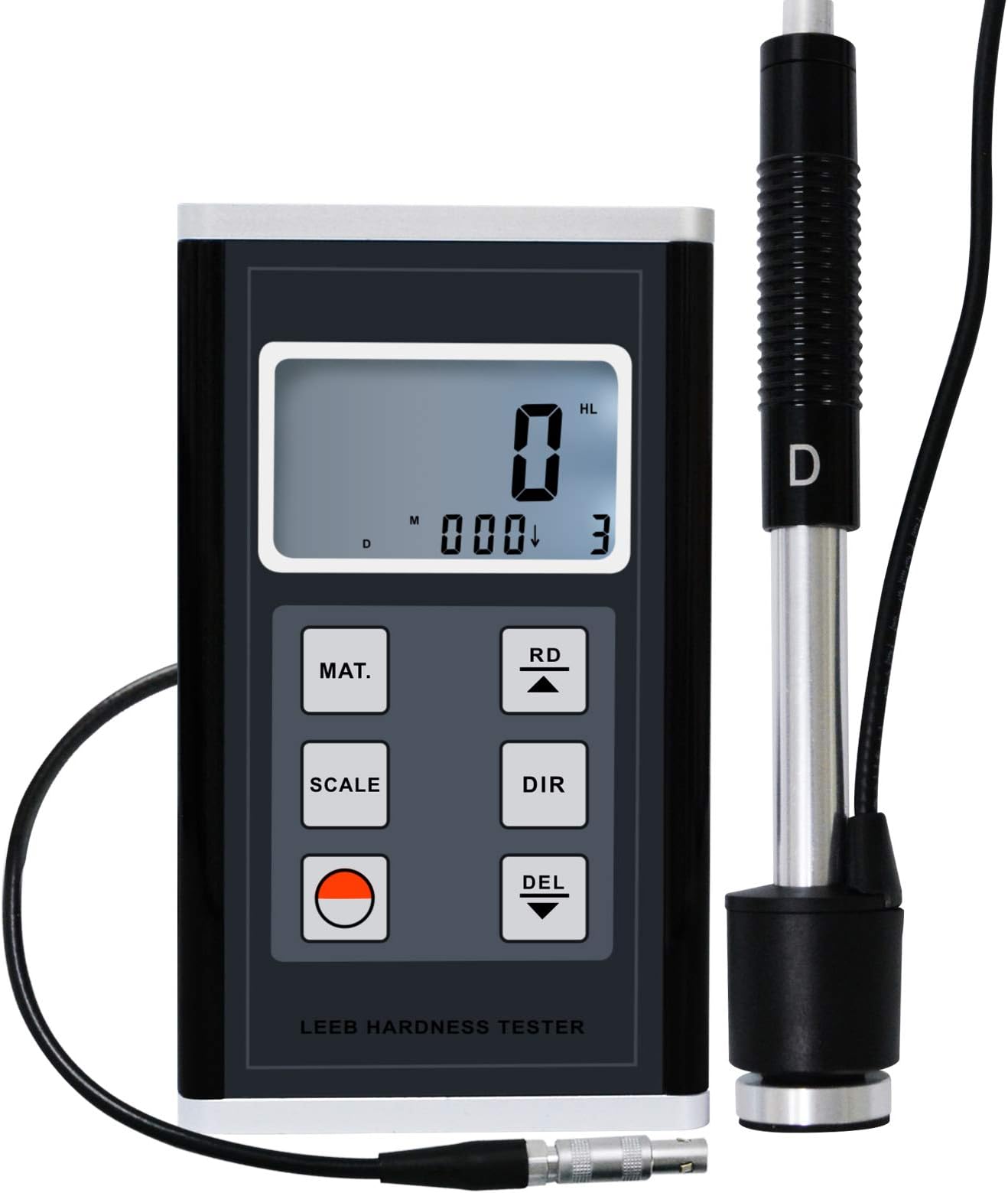 Leeb Hardness Meter Tester 170-960 HLD Metals Durometer D Type Impact Measurement Gauge Test Kit (HRB HRC HV HB HS HL) for Solid Aluminum Steel Iron Bronze 9 Materials