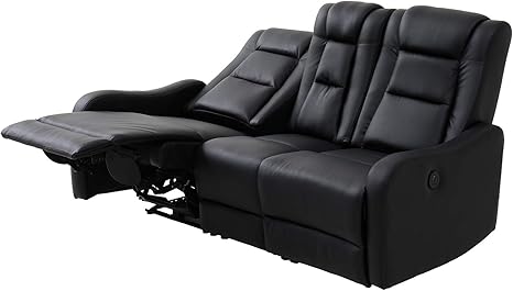 Amazon モダンデコ 電動リクライニングソファー 3人掛け 幅171cm ブラック ソファ カウチ オンライン通販