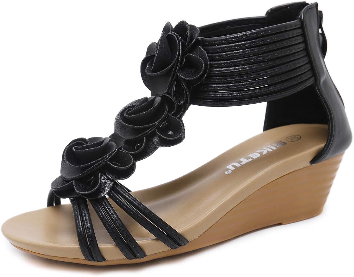 Richea Women Flower Wedge Heel Sandals Back