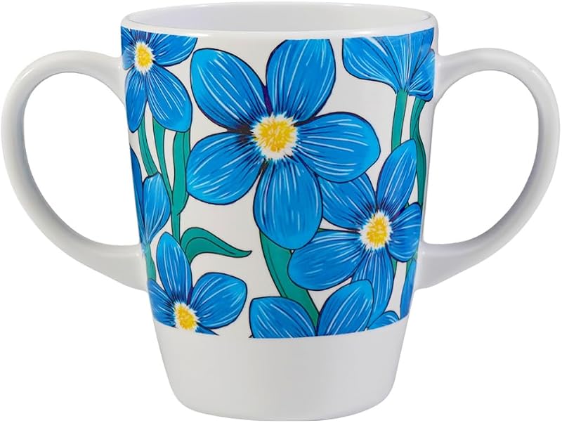 Rosa Lifestyle Two Handled Melamine Mug 400ml Lightweight White