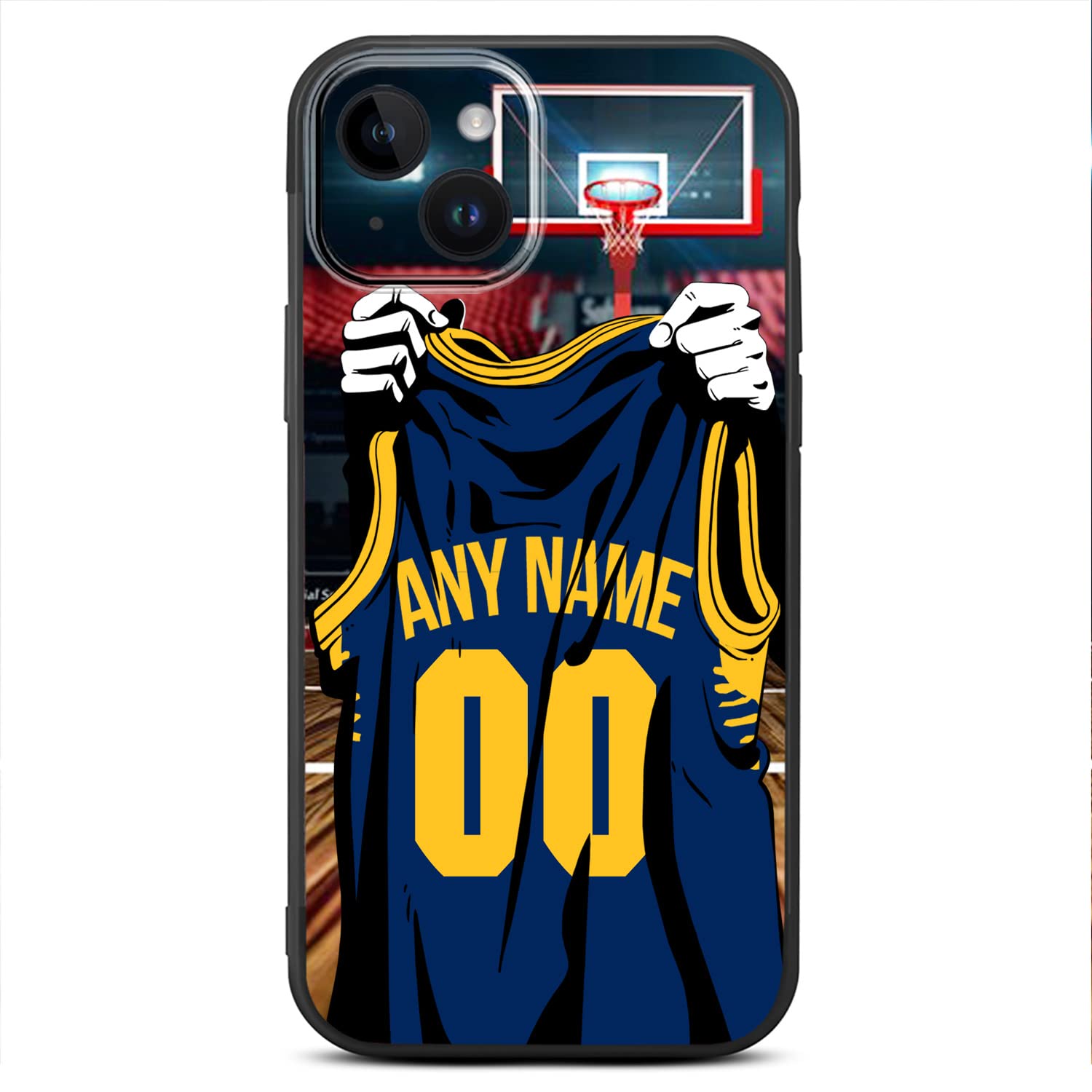 VNGDA DIY Custom Name & Number - Indiana Basketball Jersey - Liquid Silicone Case for iPhone 17 Air 16 15 Pro Max 14 13 Mini 12 11 Xs Xr SE3 8 7 6 Plus,with Camera Protection Case for Boy
