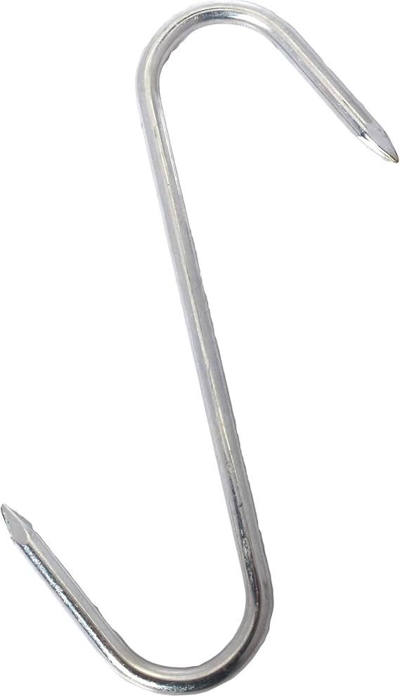 Extra Large 150mm Pointed S Hook Thick Galvanised Steel Butcher/Meat
