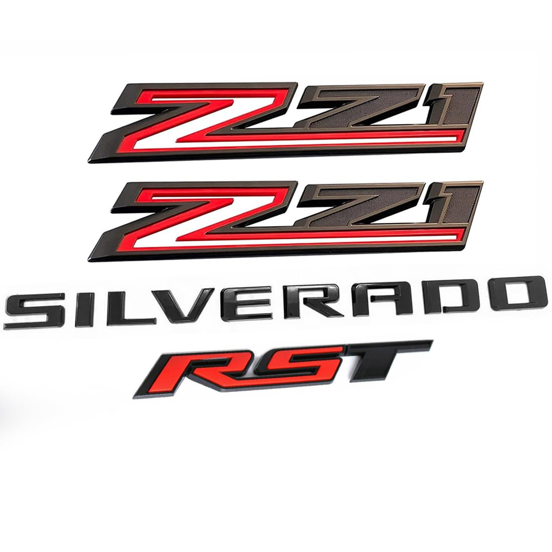 2PCS 2019-2022 Z71 4x4 Fender Emblem 3D Badge OEM Nameplate Letter Logo Decals Sticker Replacement For Silverado 1500 2500hd 3500HD Genuine Parts ( Black Red), Emblems - Canada - View #2