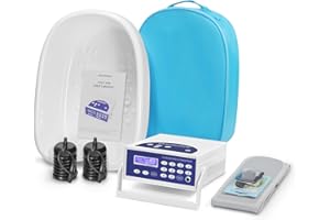 VEICOMTECH Ionic Detox Foot Bath - Detox Foot Spa, Ionic Foot Bath Detox Machine Chi Cleanse with Tub, Wrist Strap, Far Infrared Waistbelt, 2 Arrays, Blue Bag