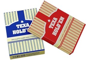 100% Plastic Playing Cards, 2 Deck Poker Card Set, Jumbo Index Waterproof & Washable, Superior Flexibility and Durability, Pr