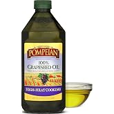 Pompeian 100% Grapeseed Oil - 68 fl oz (2 L) - Value Size | Grapeseed Oil for High Heat Cooking - Light and Subtle Flavor for
